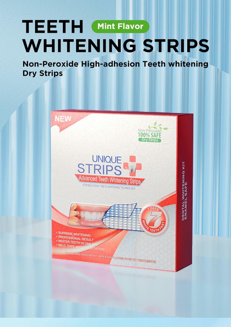 Non Peroxide Mint Teeth Whitening Strips