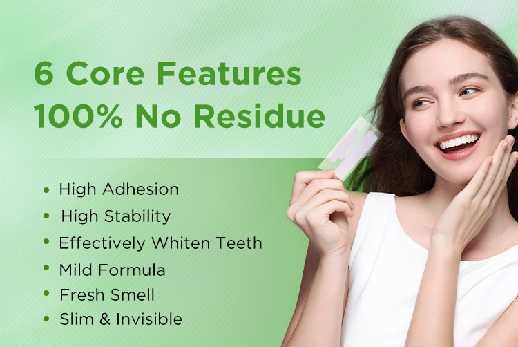 Lime Flavor Gel Residue Free Teeth Whitening Strips