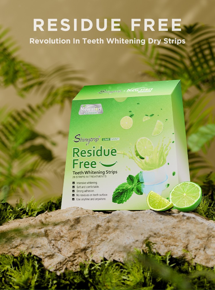 Lime Flavor Gel Residue Free Teeth Whitening Strips